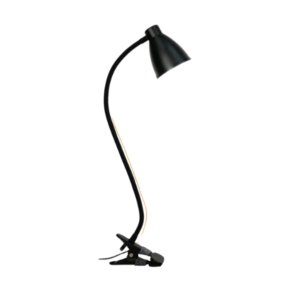 Lampe pince tête de lit noire avec col flexible et éclairage LED puissant